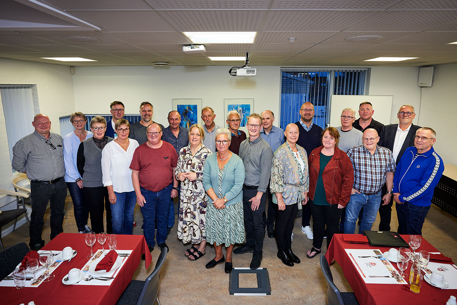 25 og 40 års jubilarerne fra 2020 i Fødevareforbundet NNF MidtVestjylland samlet til fest i Holstebro. Yderst til højre ses afdelingsnæstformand Michael Nielsen